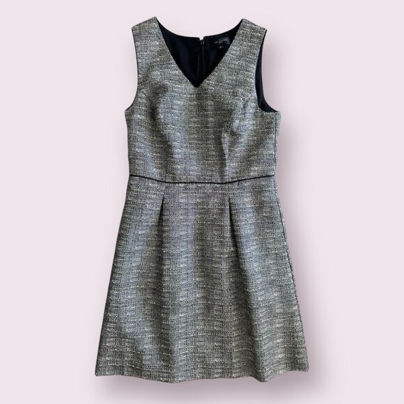 BANANA REPUBLIC Gray Pleated A Line Dress Size 0 - Picture 1 of 10